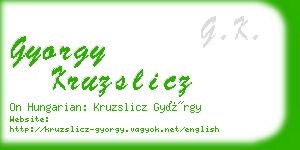 gyorgy kruzslicz business card